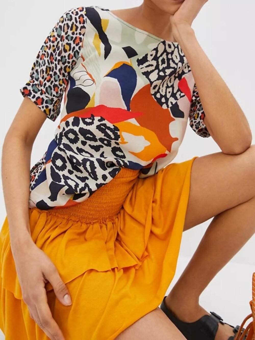 NWT Anthropologie Elsa Contrast Top Size S - Picture 2 of 3